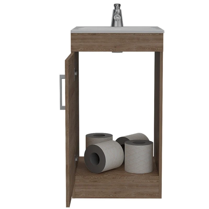 Mueble de Lavamanos Madrid, Miel, con una puerta abatible Tuhome Furniture
