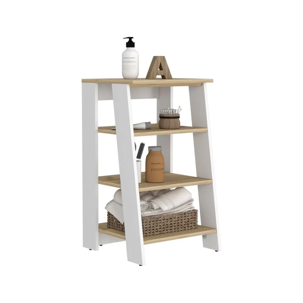 Mueble Optimizador Bath BI, Duna y blanco, con tres entrepaños en escalera Tuhome Furniture