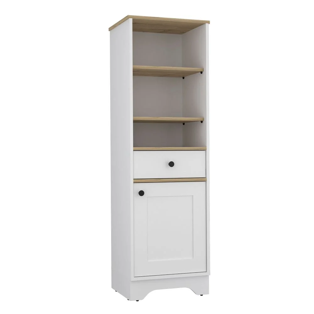 Mueble Optimizador Bath Bi, Duna y Blanco, con un cajón deslizable y una puerta batiente Tuhome Furniture