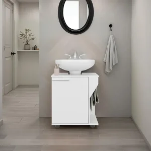 Mueble Para Lavamanos Phillips Con Una Puerta, Blanco Tuhome Furniture
