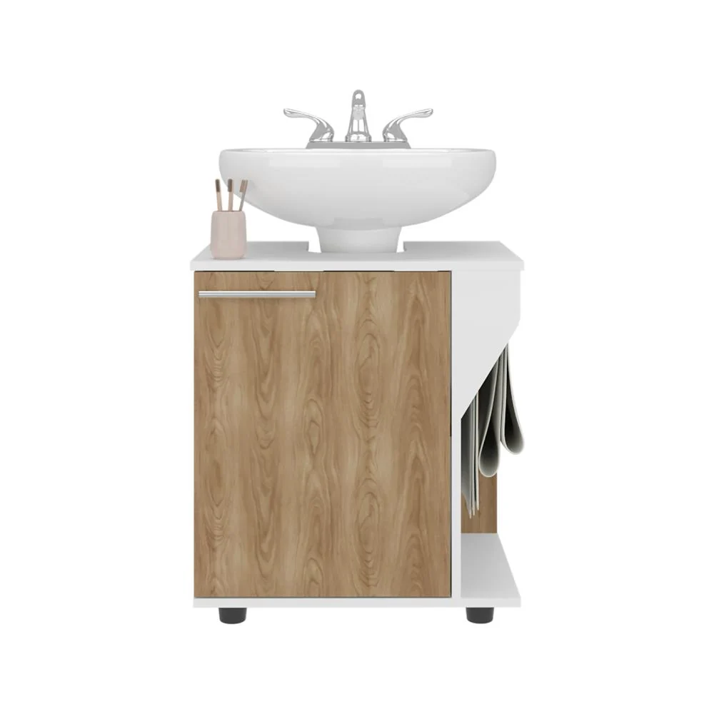 Mueble Para Lavamanos Phillips Una Puerta, Blanco Y Fresno Tuhome Furniture
