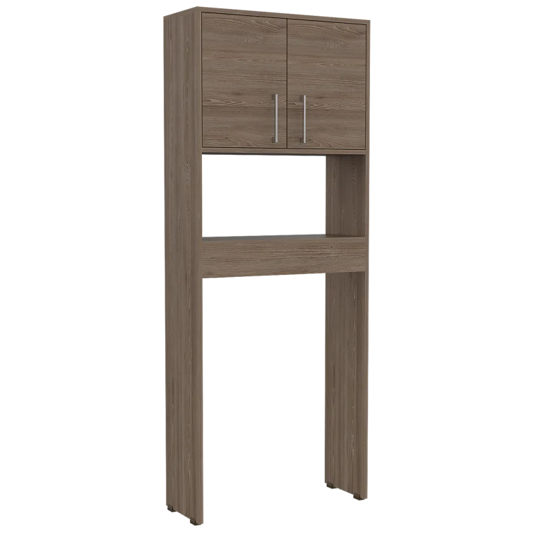 Optimizador de Baño Barcelona, Miel, con dos puertas batientes y varios entrepaños para colocar objetos de aseo Tuhome Fur...
