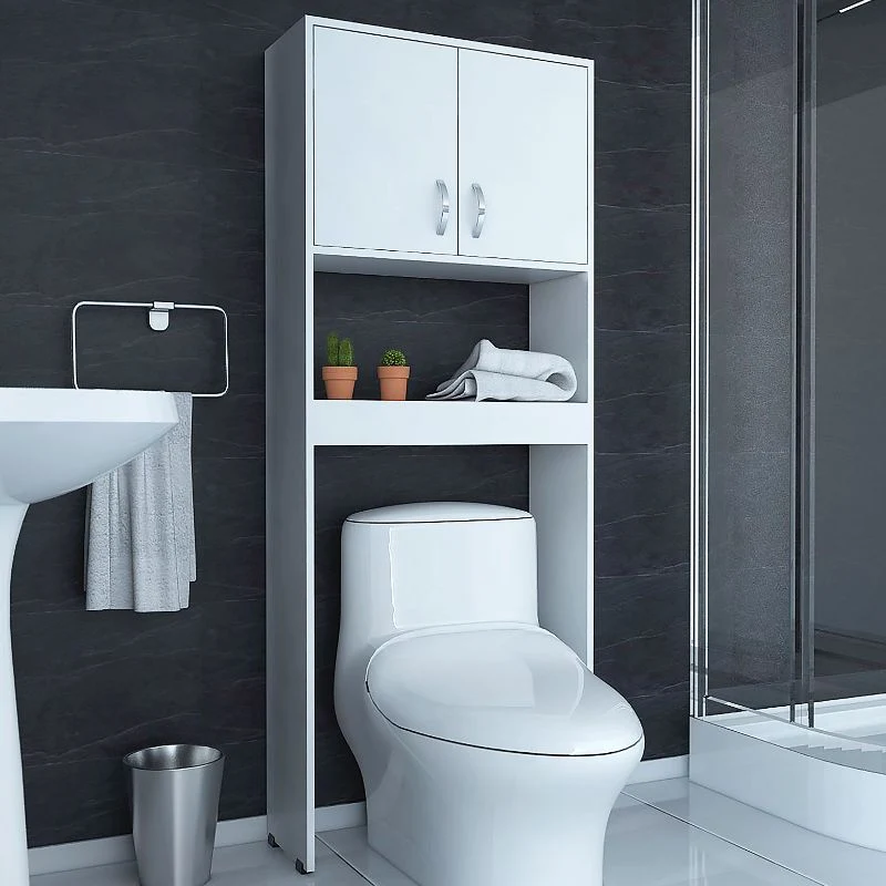 Optimizador Baño Bath, Blanco, con dos puertas batientes y varios entrepaños Tuhome Furniture