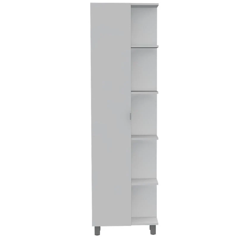 Optimizador Baño Bath, Blanco, con puerta batiente y cinco entrepaños para colocar objetos de aseo Tuhome Furniture