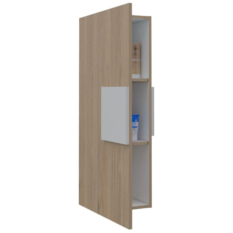Optimizador de Baño Vanguard, Rovere y Blanco, con espacio para guardar objetos de aseo Tuhome Furniture