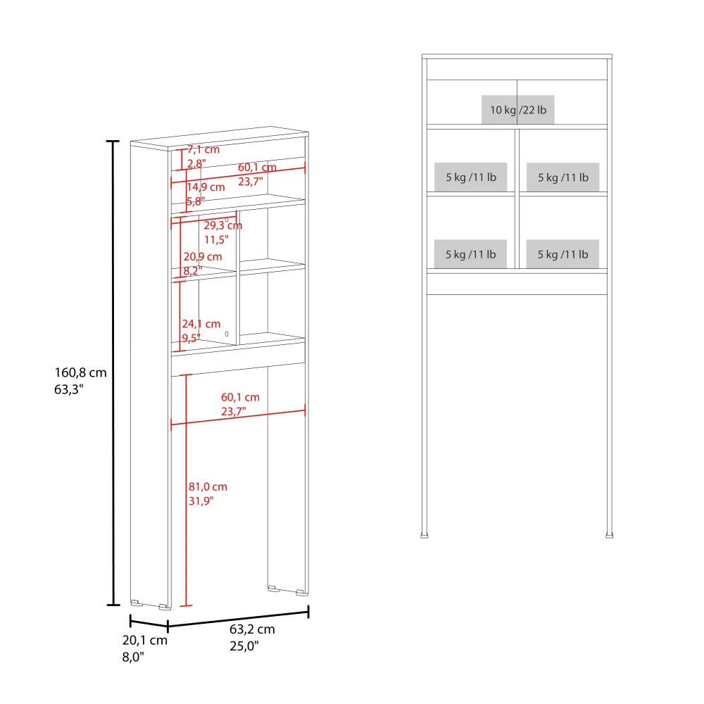 Optimizador Wc Bath 20, Avellana Tuhome Furniture