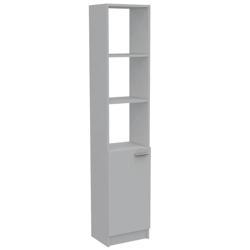 Optimizador Bath, Blanco, con puerta batiente y cuatro entrepaños para colocar objetos de aseo Tuhome Furniture
