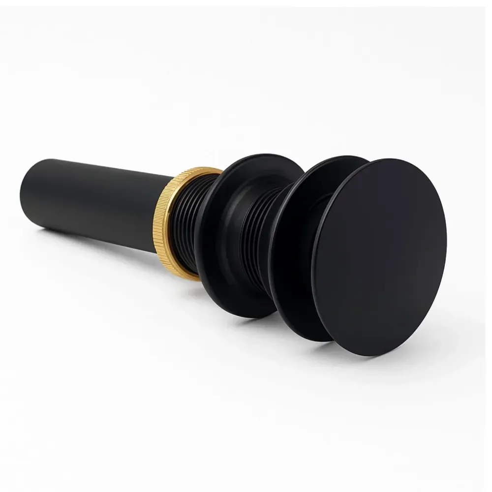 Set X 3 Desague Push Lavamanos Negro Metálico Lujo Universal UNITEC