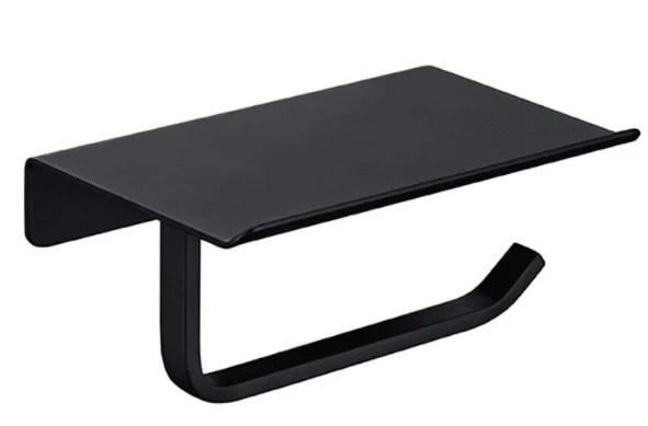PORTAROLLO CON REPISA NEGRO MATE B14.469NM VALEMEX