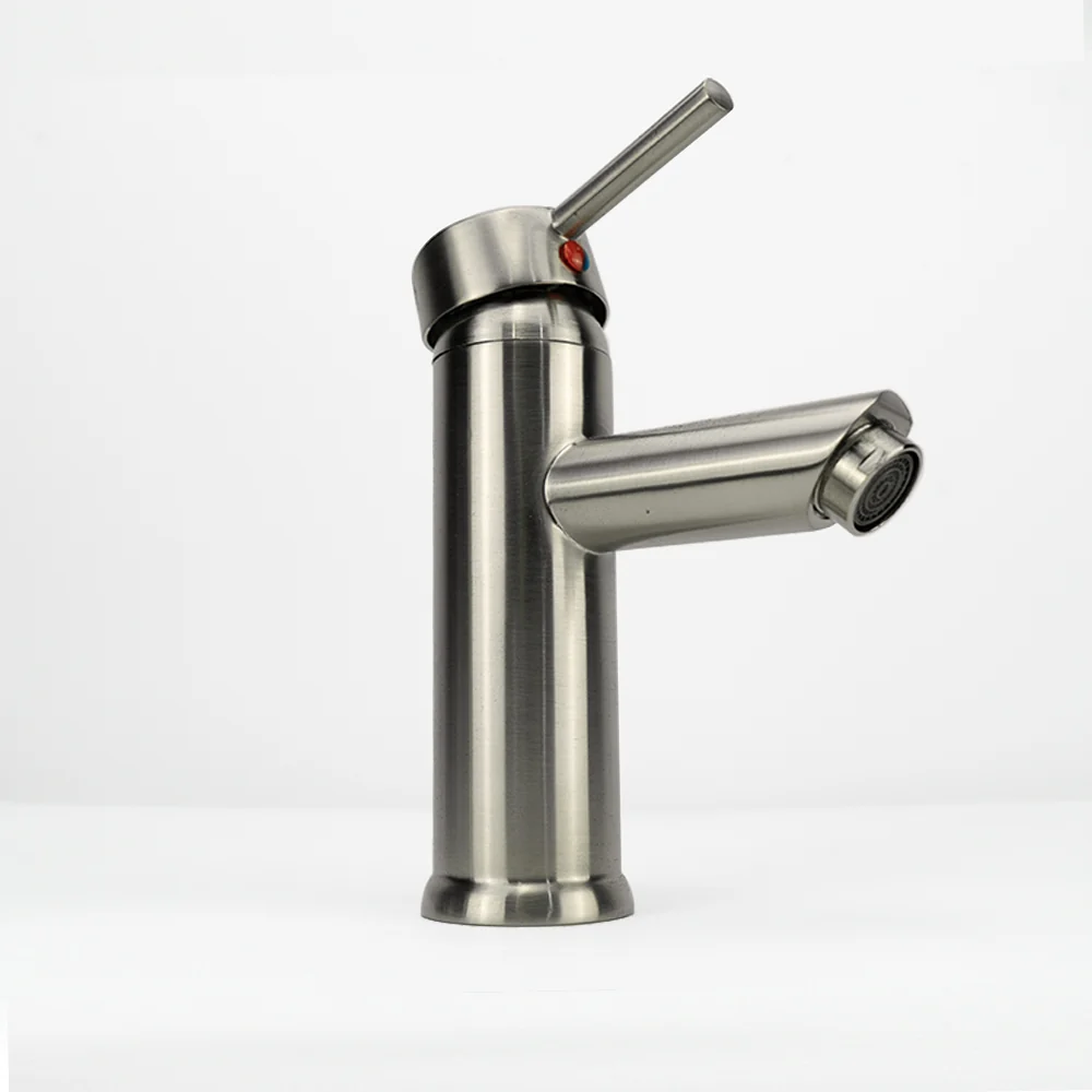 Monomando para lavabo corto nickel brush Valmex