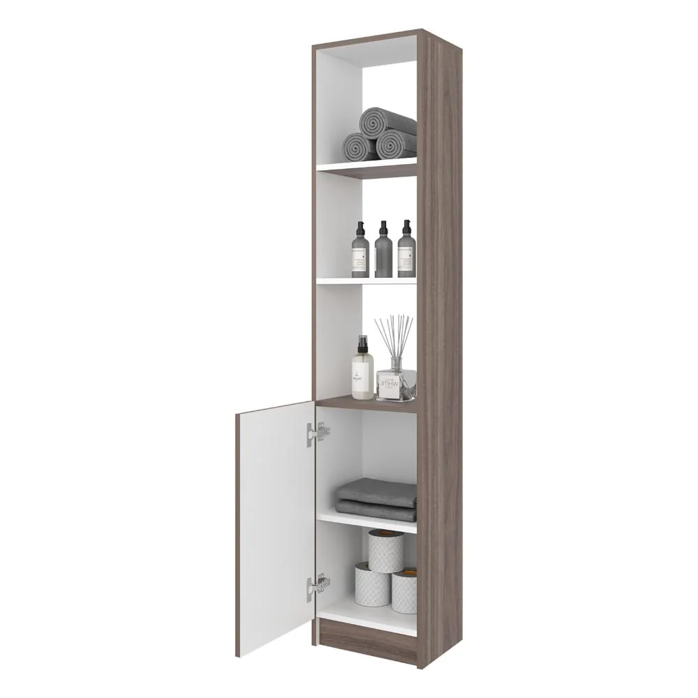 Organizador de Baño Aqua, Avellana y Blanco, con Variedad de Entrepaños ZF Virtual Muebles ZF