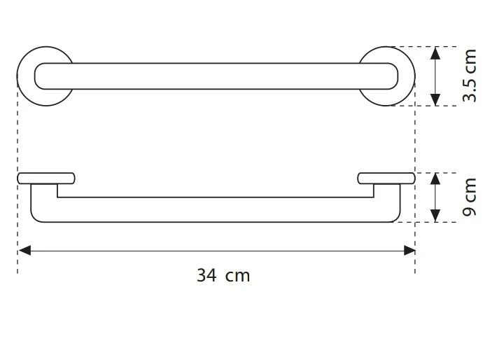 BARRA DE SEGURIDAD 30 CM ACERO INOXIDABLE 304 WA11.306 WASSER