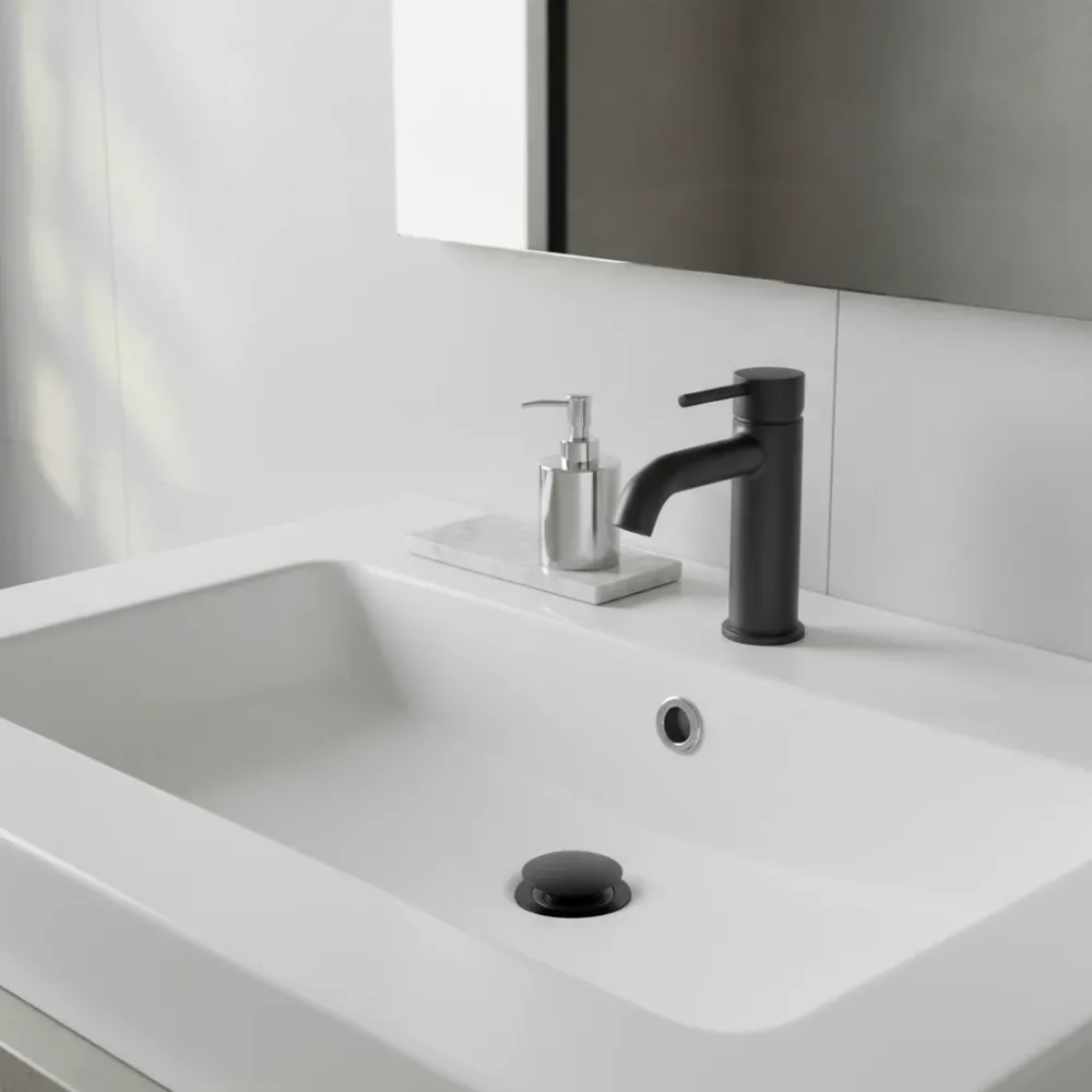 CONTRA POP-UP CON REBOSADERO WA27.350NEGRO MATE WASSER