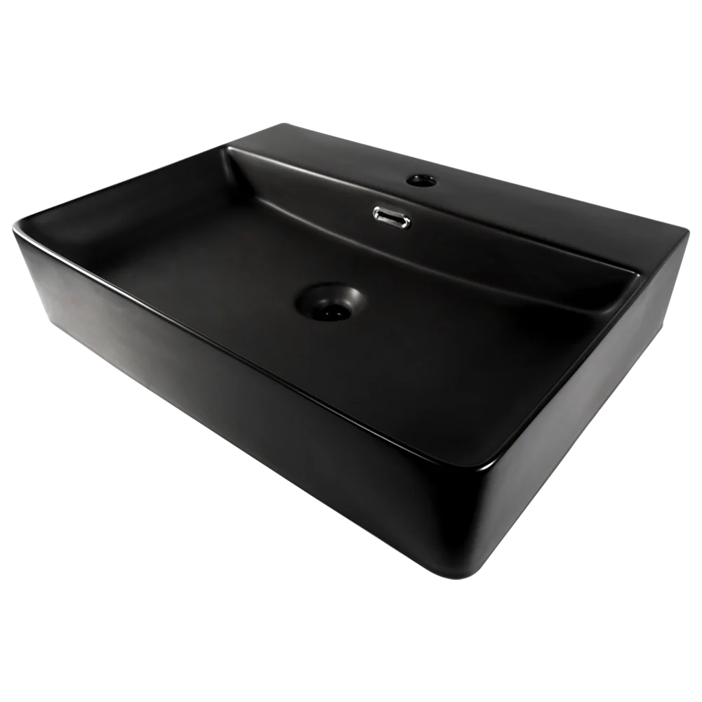 LAVABO RECTANGULAR CERAMICO NEGRO MATE WS-LC001N WASSER