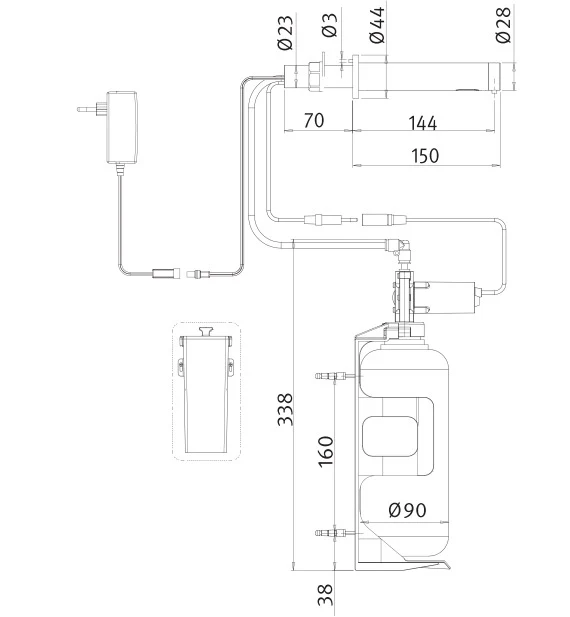 Dispensador Tubular con "Sensor Ir" Muro Wasser smart