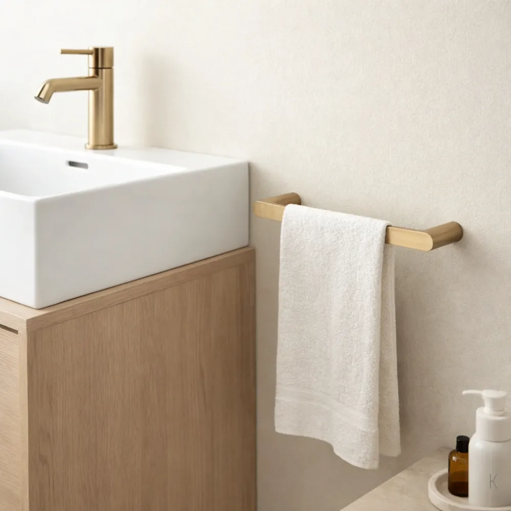 Toallero Corto"S10" 30cm "Brushed Gold" - Wasser