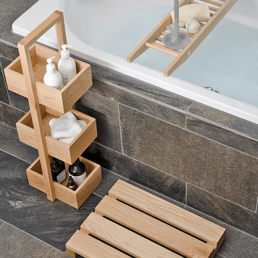 CADDY DE BAÑO MEZZA EN ROBLE NATURAL WIREWORKS