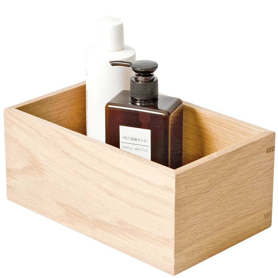 CAJA DE ALMACENAMIENTO DE BAÑO EN ROBLE NATURAL WIREWORKS