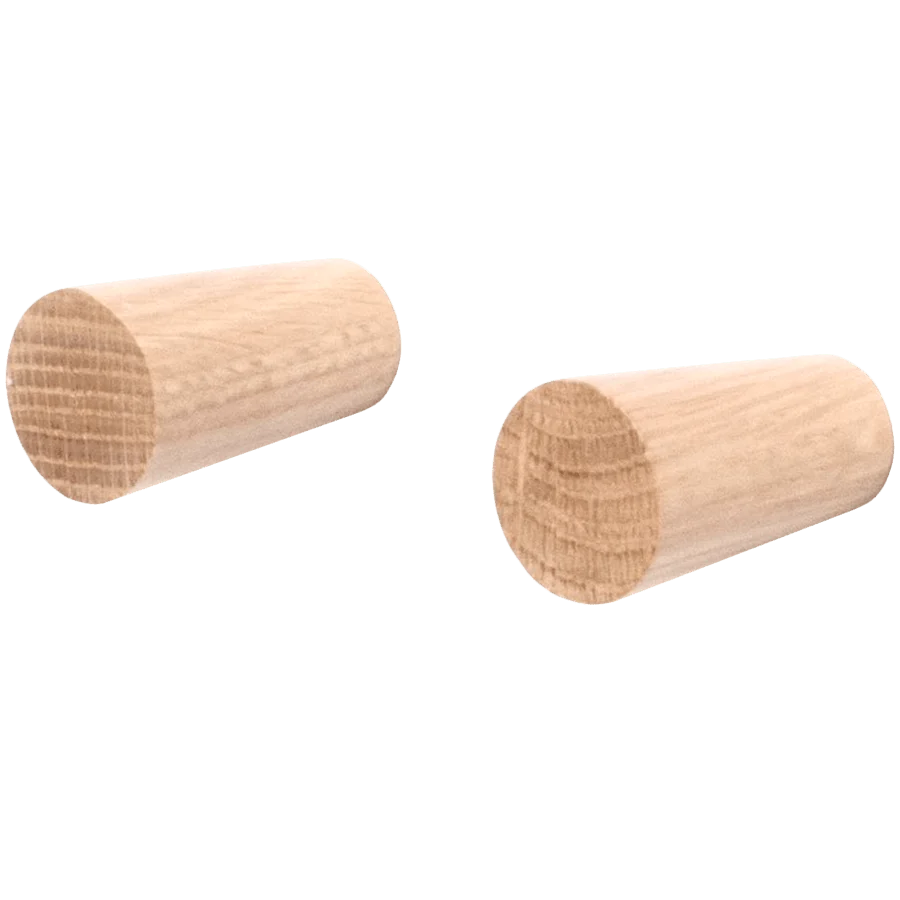 GANCHOS DE PARED EN ROBLE NATURAL WIREWORKS