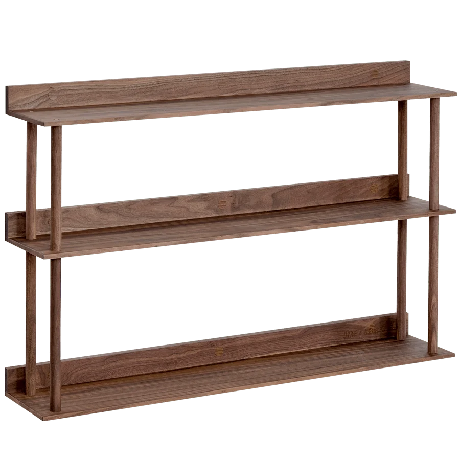PLATAFORMA 3 PARED ESTANTE NOGAL WIREWORKS