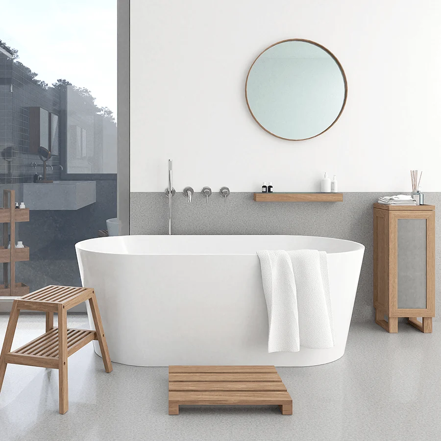 TABLERO DE BAÑO EN ROBLE NATURAL WIREWORKS