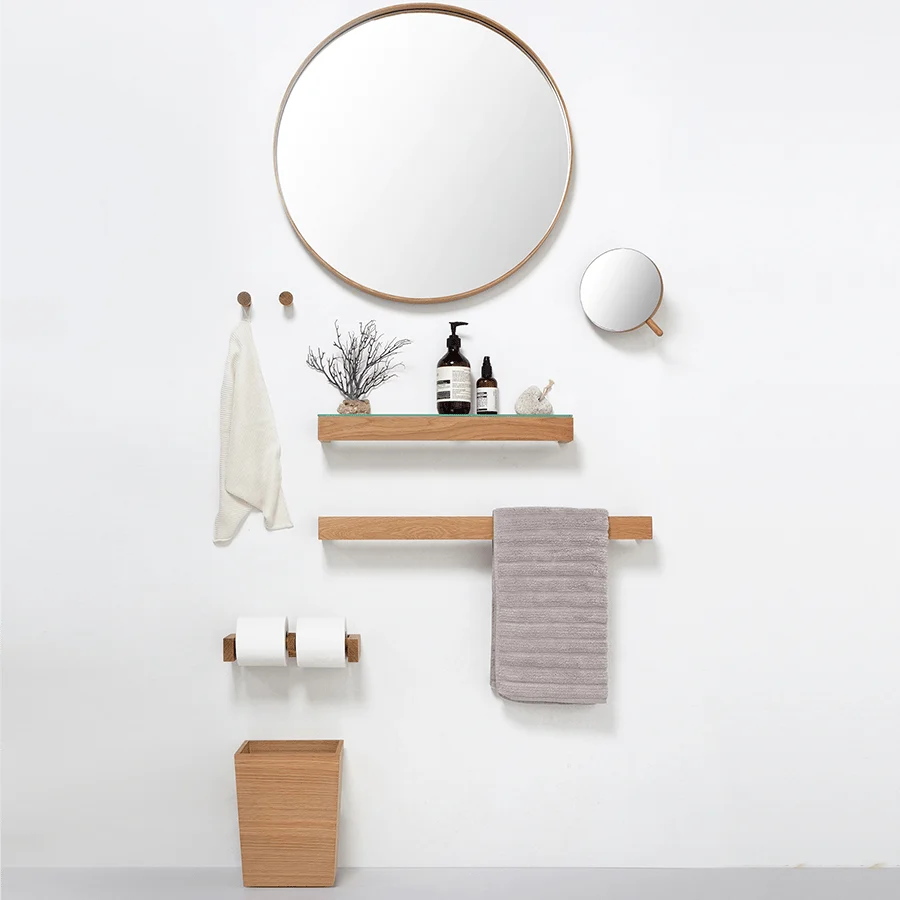 Toallero SLIMLINE DE ROBLE NATURAL WIREWORKS