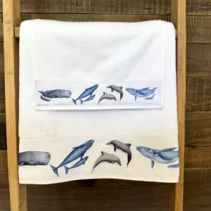 Set toalla Cachalote, Ballena franca, Delfín chileno, Ballena Jorobada Witrun deco