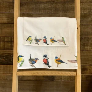 Set toalla Siete colores, Chucao, Martín pescador, Cometocino patagónico y Picaflor. Witrun deco