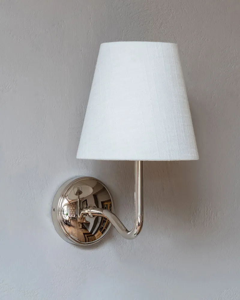 Malvern Applique da Parete Media Bianco Alabastro - Nichel Lucido