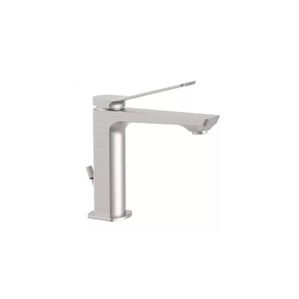 Mezclador de lavabo con desagüe automático serie Abatible modelo TI075ST aspecto acero Paffoni.