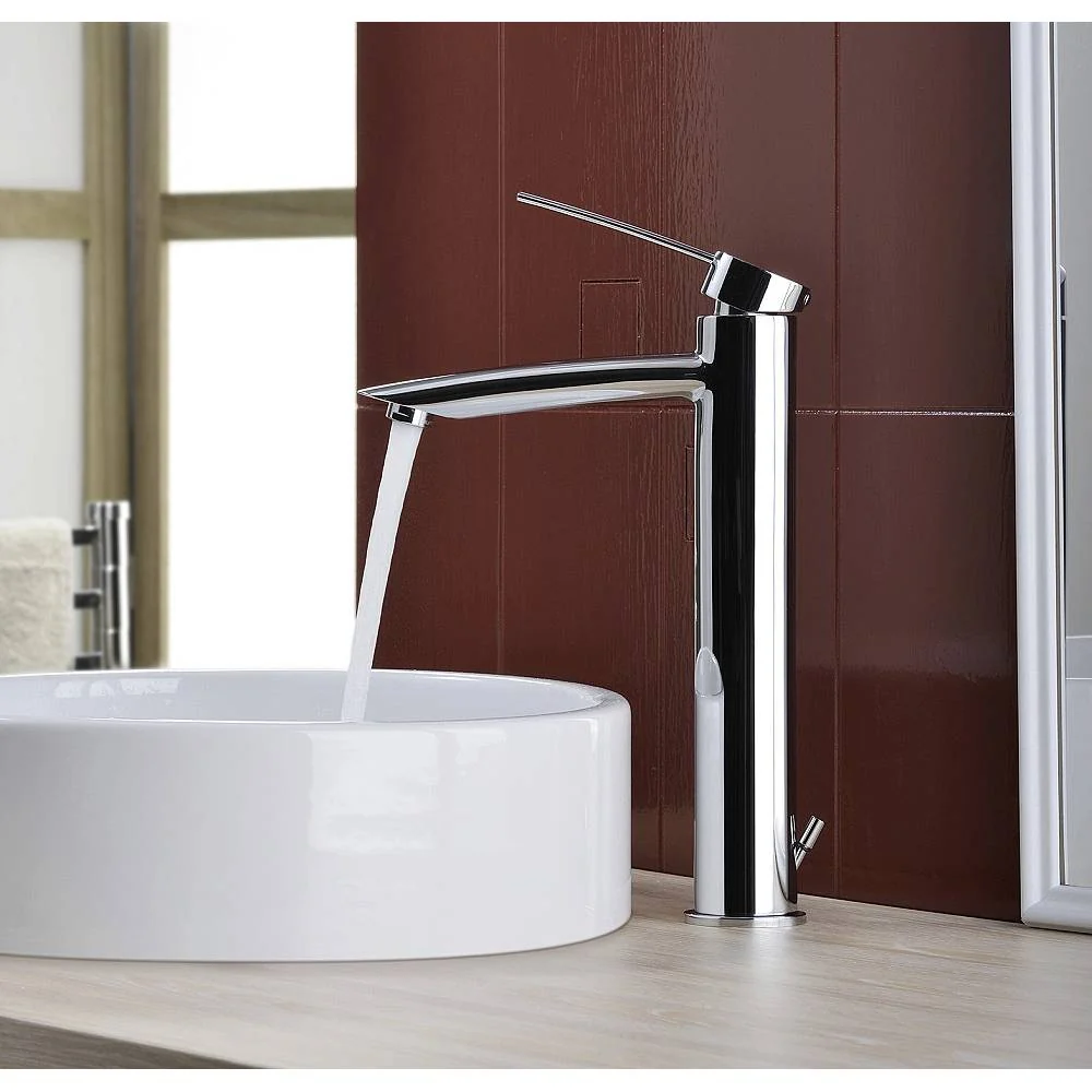 Mezclador de lavabo prolongado con desagüe serie Berry modelo BR085CR cromado Paffoni