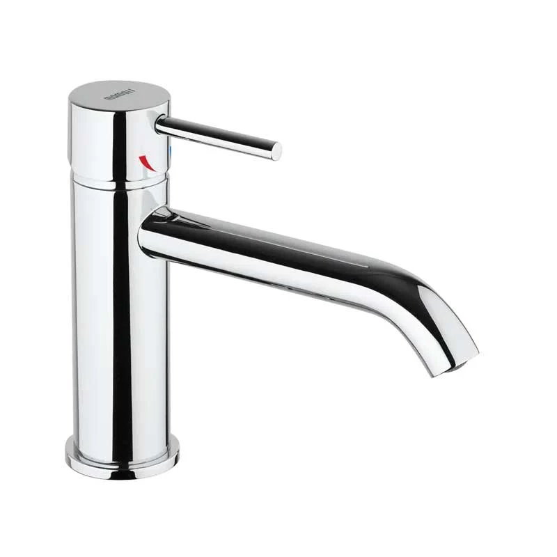 Mezclador para lavabo con caño amplio y desagüe de latón cromo colección Pico de Mamoli Rubinetterie