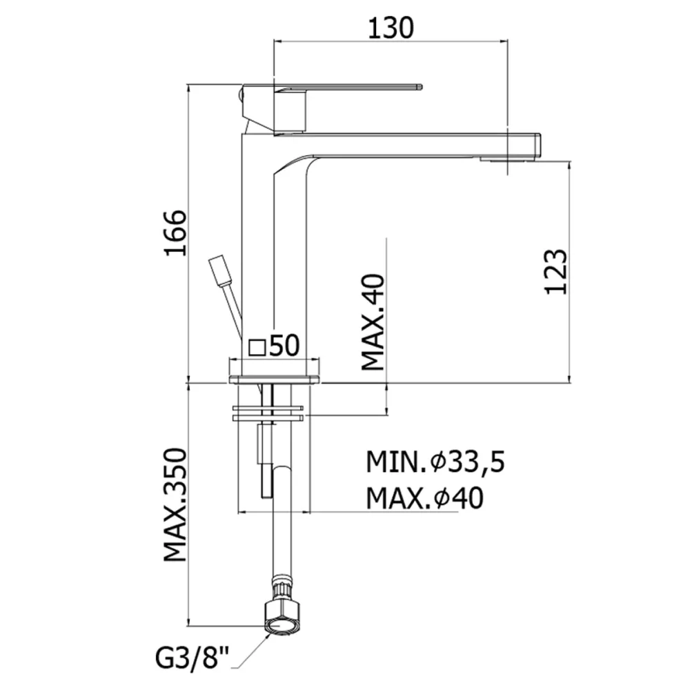 Mezclador para lavabo Paffoni Tango sin desagüe con aireador M24x1 acabado Negro Mate