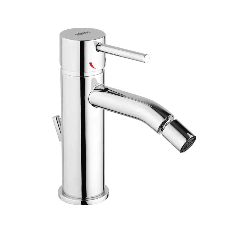 Set de grifos de ducha, lavabo caño alargado y bidé con desagüe en latón cromo colección Pico de Mamoli Rubinetterie