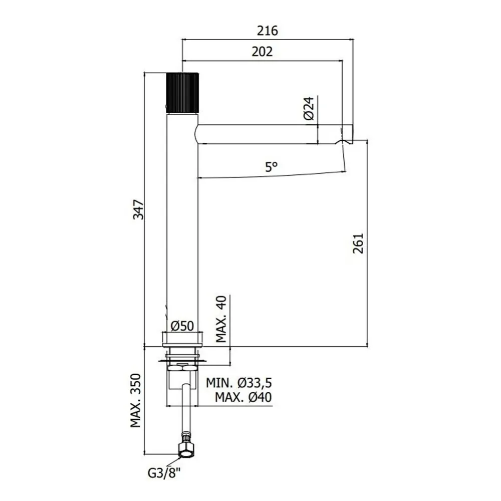 Set de mezcladores para lavabo elevado y bidé con desagüe click clack Paffoni Jo Cromado