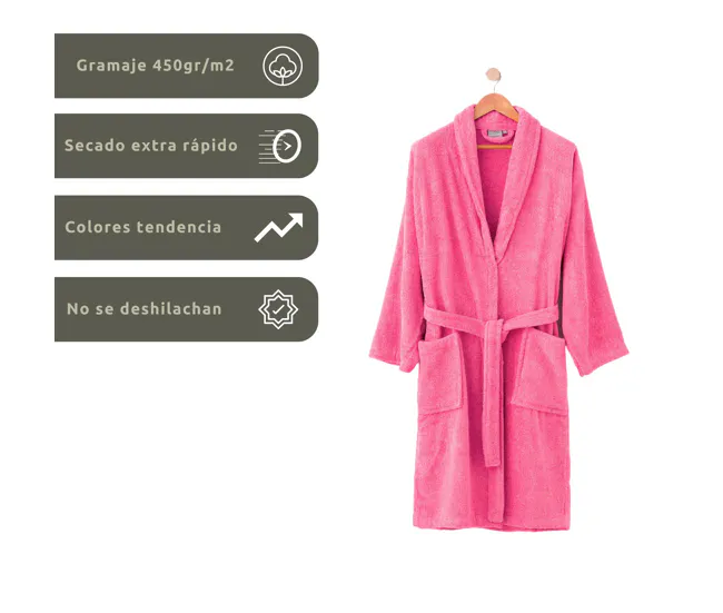 Albornoz Ducha Baño Fucsia Donegal Collections Talla S