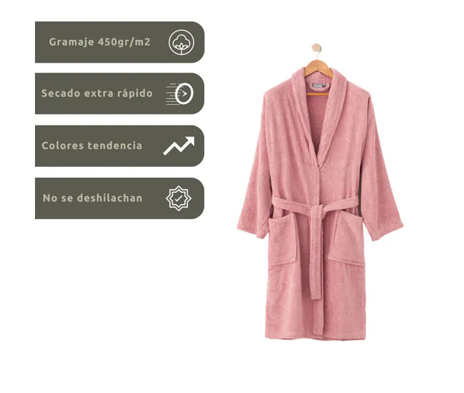 Albornoz Ducha Baño Rosa Donegal Collections Talla M