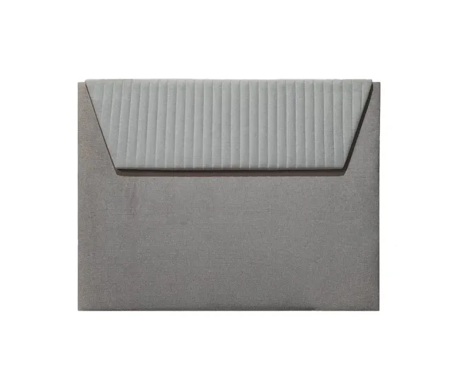 Cabecero VARSOVIA 160cm tela microfibra blanco y marron