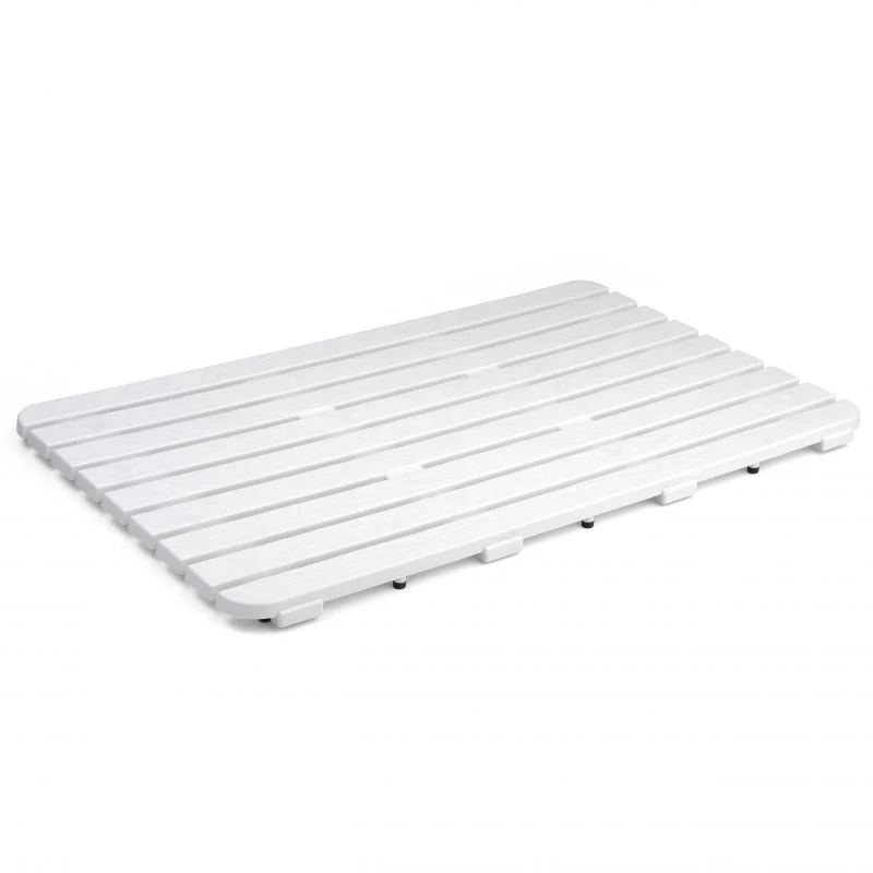 CAILLEBOTIS 80x50 - Tapis Douche Rectangulaire Antidérapant Blanc