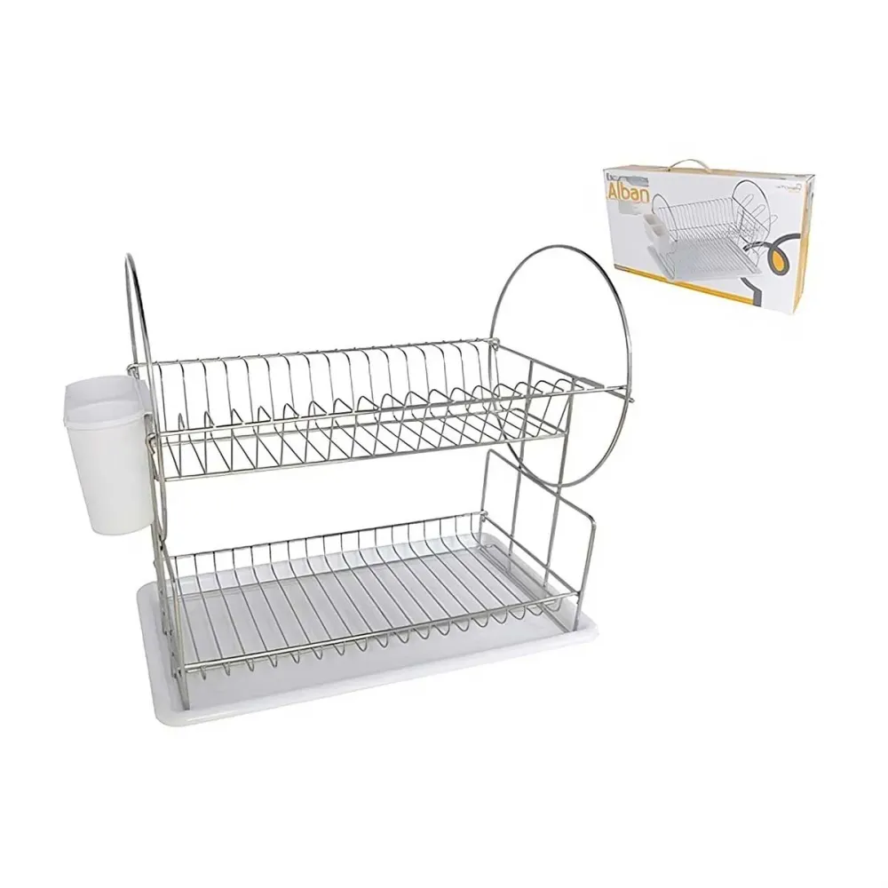 Escurreplatos Alban 2 alturas con accesorios inox