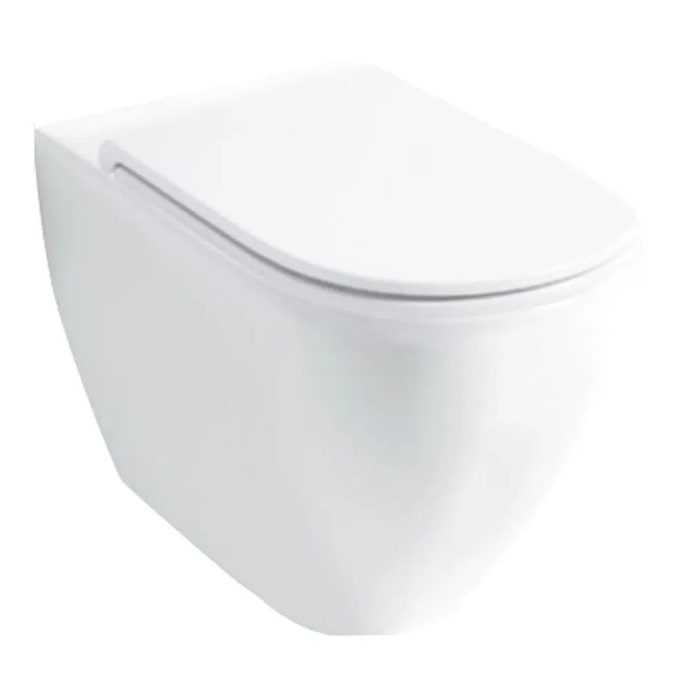 Wc filomuro con scarico traslato serie Skip 55 ceramica con coprivaso chiusura softclose - Disegno Ceramica