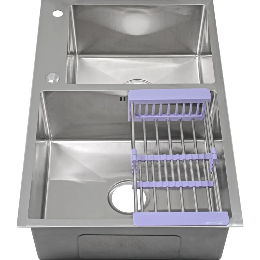 Fregadero Tarja Acero Inox 2 Tinas Anti-ruido + Escurridor