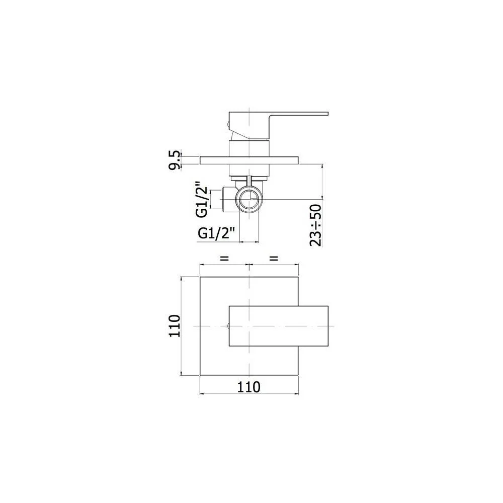 Miscelatore incasso doccia con piastra metallo serie EFFE modello EF010CR/M cromato Paffoni