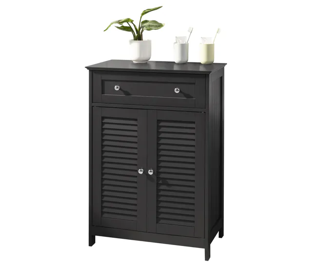 Mueble Auxiliar para baño, Armario de almacenaje Organizador para baño con 1 cajones y 2 Puerta Gris FRG238-DG SoBuy