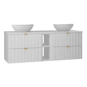 Mueble doble lavabo 140cm 2 compartimientos Lexa Blanco
