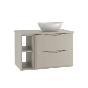 Mueble lavabo individual 80cm 2 compartimientos Ellie Cachemira