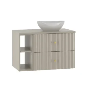 Mueble lavabo individual 80cm 2 compartimientos Izae Cachemira