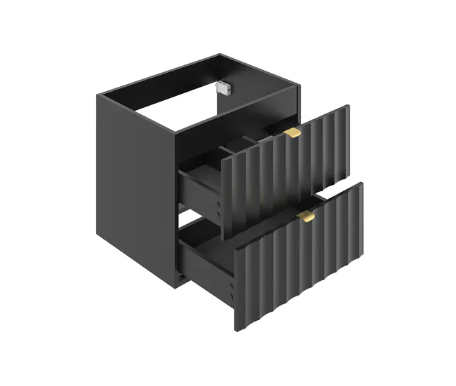Mueble lavabo individual 80cm 2 compartimientos Lexa Negro