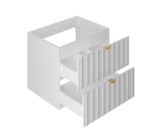 Mueble lavabo individual 80cm 2 compartimientos Lexa Blanco
