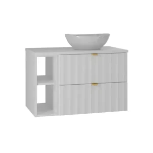 Mueble lavabo individual 80cm 2 compartimientos Lexa Blanco